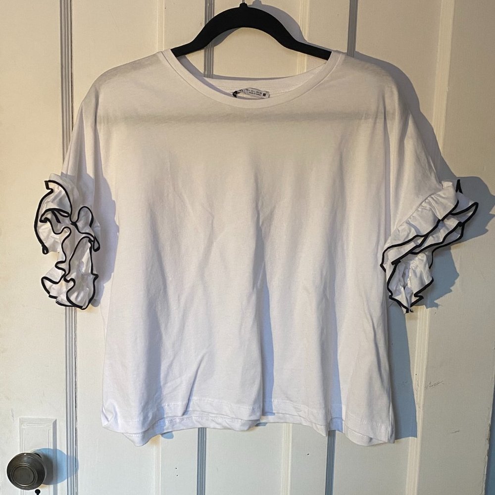 Zara Ruffled T Shirt (L)